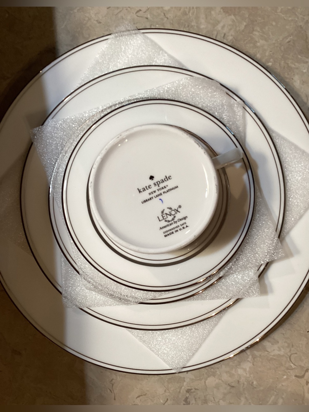 Lenox White Dinnerware Set with Silver Trim